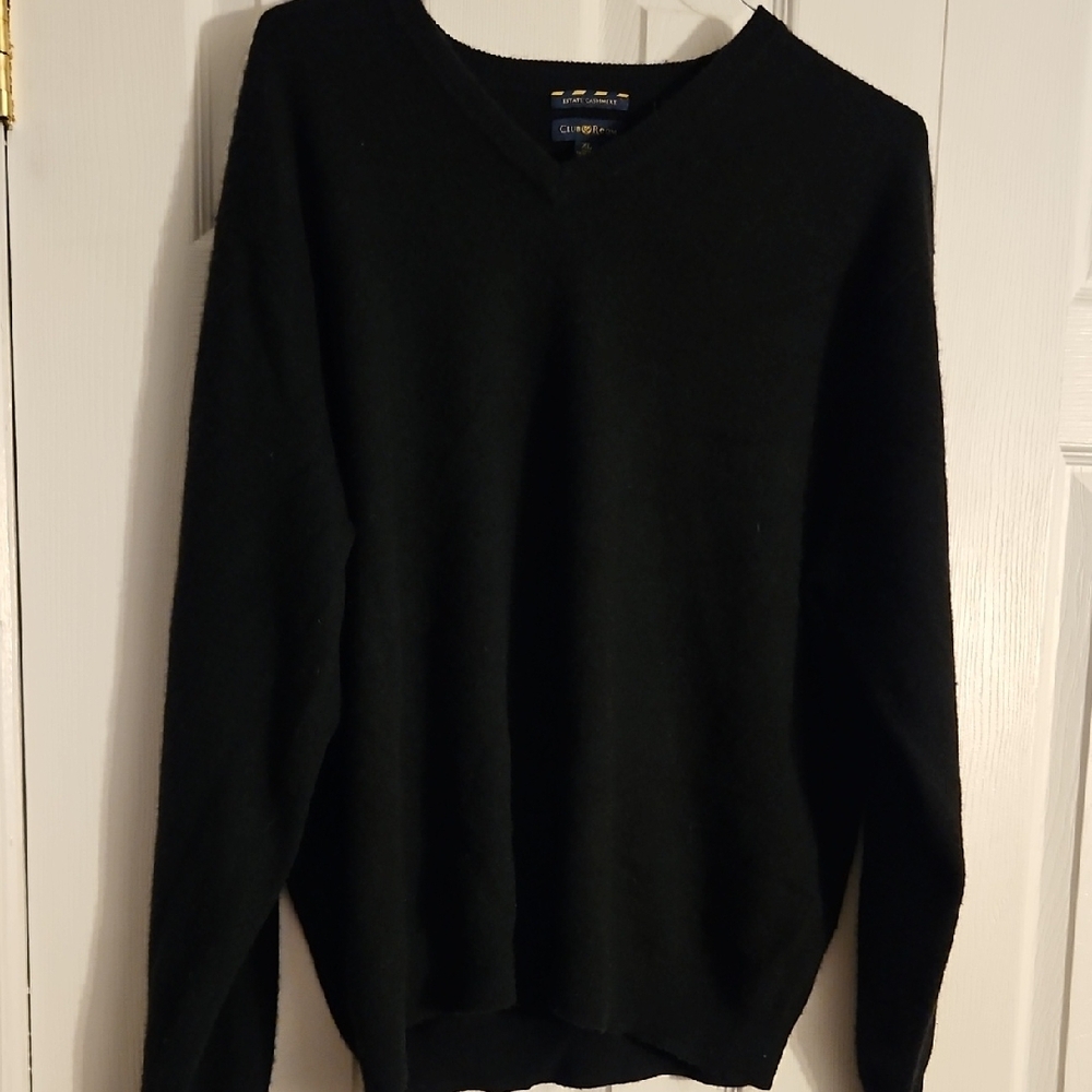 Classic Black V-Neck Sweater with Long Sleeves